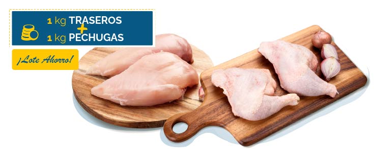 Lote de 1kg Pechugas + 1 kg Traseros