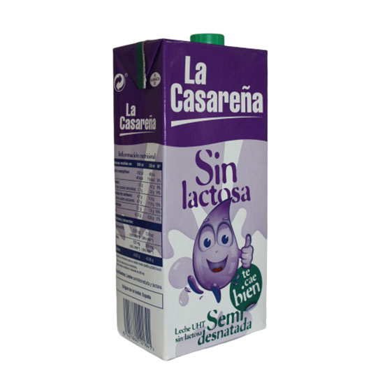 LECHE SEMIDESNATADA S/LACTOSA CASAREÑAS 1L