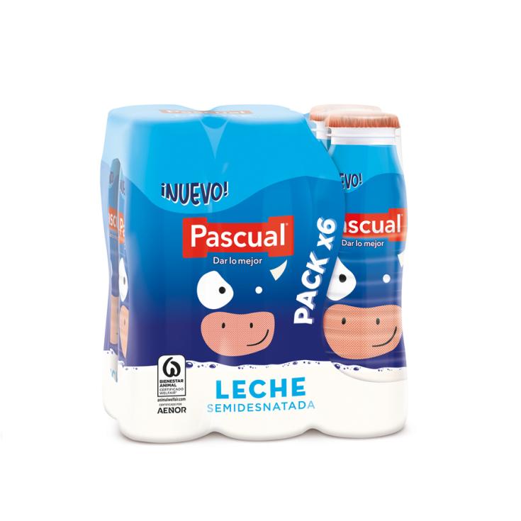 LECHE SEMI BOTELLA PASCUAL P6 200ML