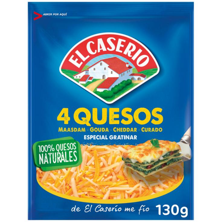 QUESO RALLADO CUATRO QUESOS EL CASERIO 130G - LaDespensa