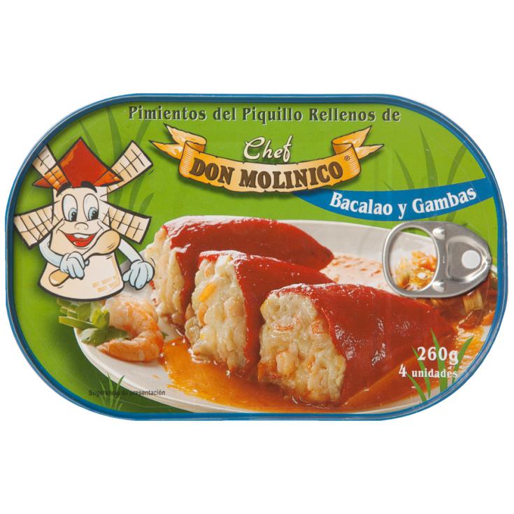 PIMIENTO PIQUILLO RELLENO BACALAO Y GAMBA LATA DON MOLINICO 260G