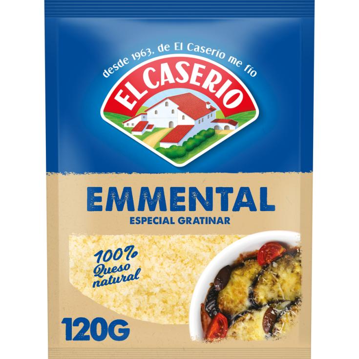 QUESO RALLADO EMMENTAL ESPECIAL GRATINAR EL CASERIO 120G