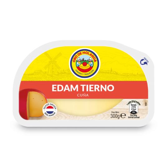 QUESO TIERNO EDAM TIERNO CUÑA ORO DE HOLANDA 300G