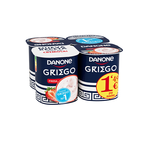 YOGUR GRIEGO FRESA DANONE P4 110G/U