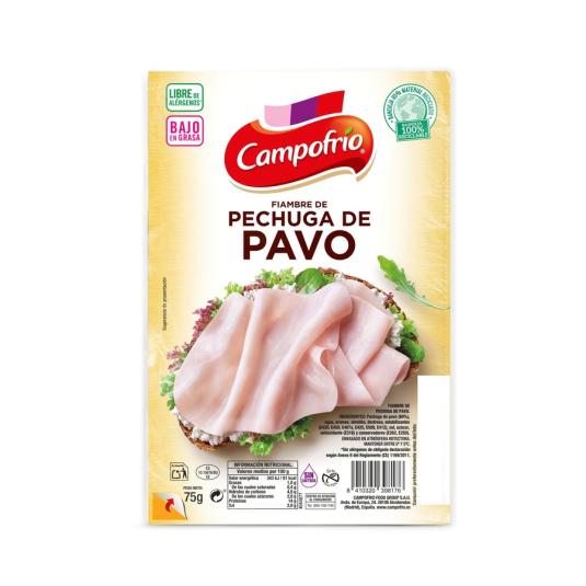 PECHUGA PAVO LONCHAS CAMPOFRIO 75G