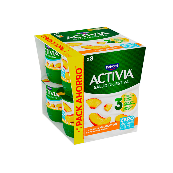 YOGUR BIFIDUS 0% MELOCOTON ACTIVIA DANONE P8 120G/U