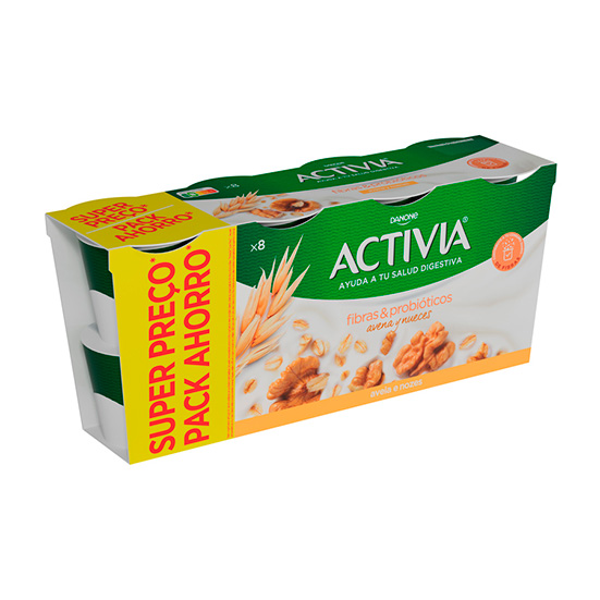 YOGUR BIFIDUS AVENA/NUECES ACTIVIA DANONE P8 115G/U