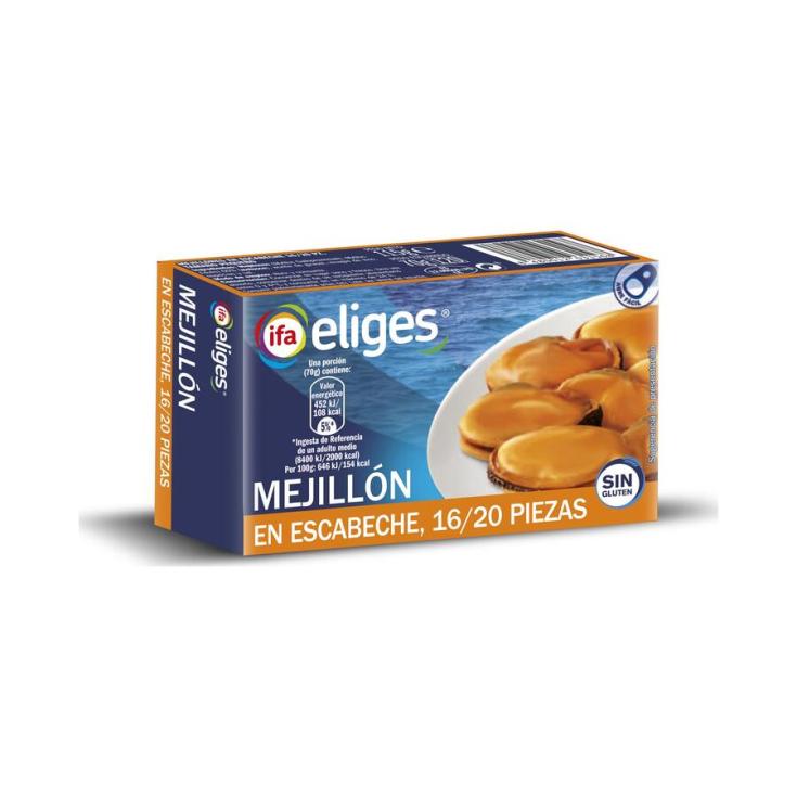 MEJILLON ESCABECHE 13/18 OL-120 IFA ELIGES 69GR ESCUR