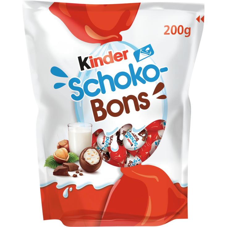 BOMBÓN CHOCO R/LECHE/AVELLAN BOL KINDER SCHOKOBONS 200G