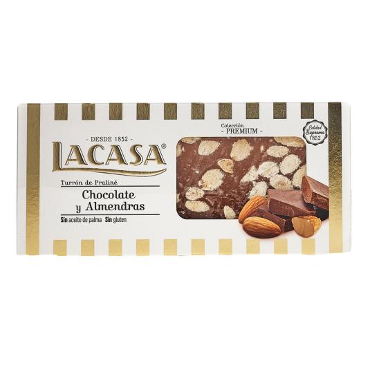 TURRON DE PRALINE CHOCOLATE ALMENDRA LACASA 250G