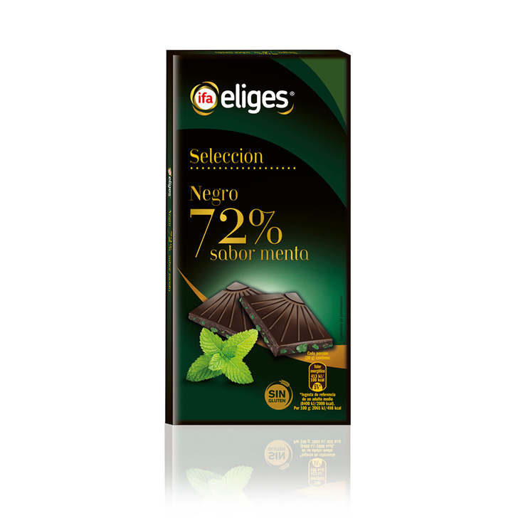 CHOCOLATE NEGRO 72% C/MENTA IFA ELIGES 100G