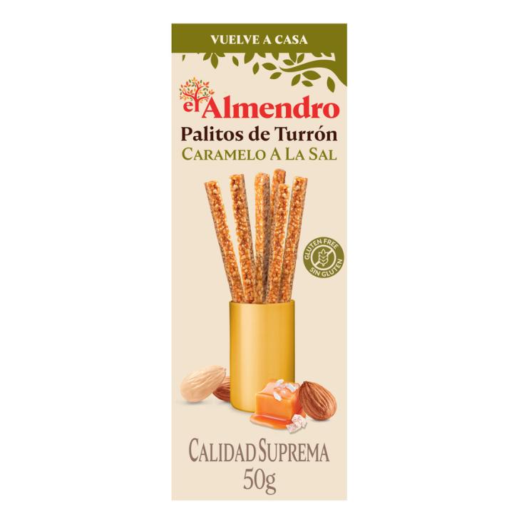 PALITOS TURRÓN CARAMELO SAL EL ALMENDRO 50G