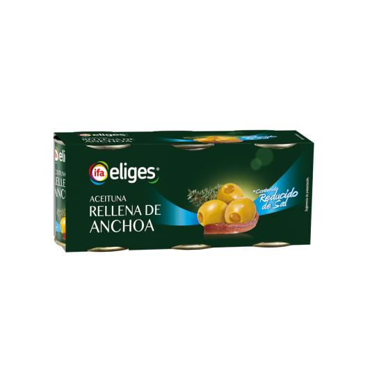 ACEITUNAS UAVE RELLENO ANCHOA IFA.P3x50G ESCURR