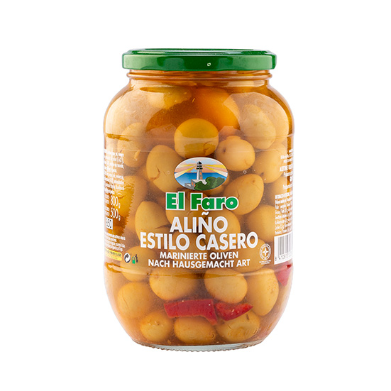 ACEITUNA RECETA ALIÑO CASERO EL FARO 500G ESCURR