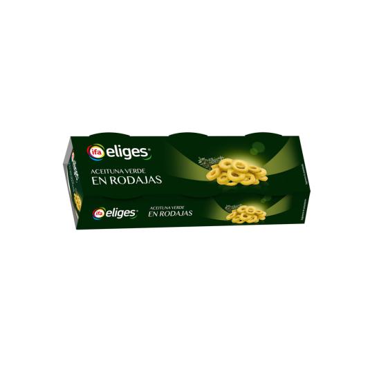 ACEITUNAS VERDE MANZANILLA EN RODAJAS IFA ELIGES P3 50G ESCURR