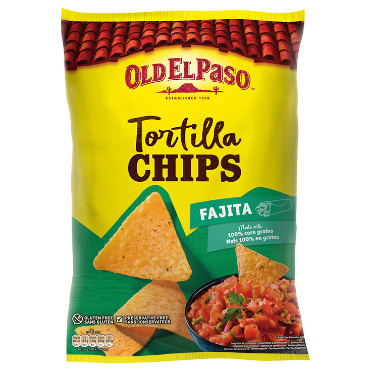 SNACKS CHIPS FAJITAS OLD EL PASO 185G