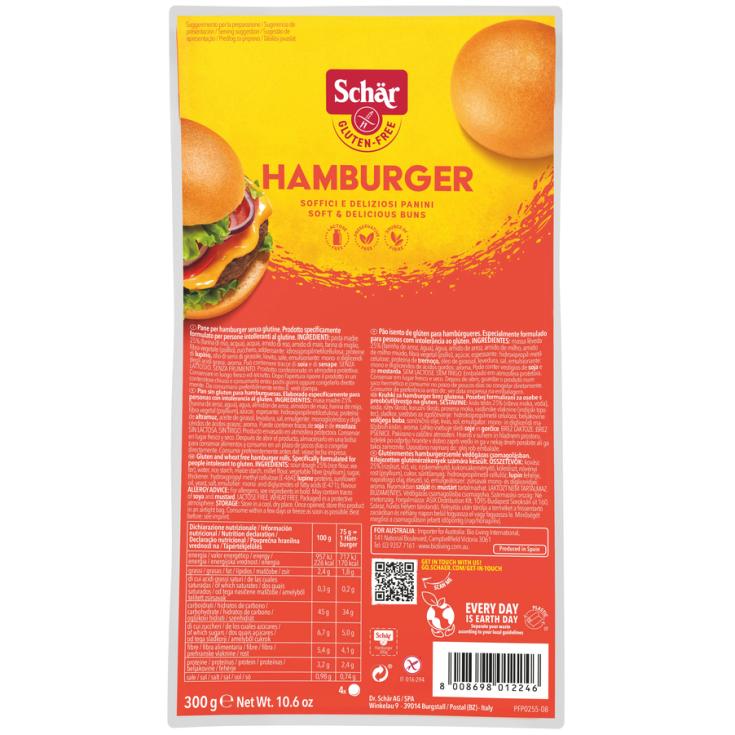 PAN DE HAMBURGUESA S/GLUTEN SCHÄR P4 75G/U