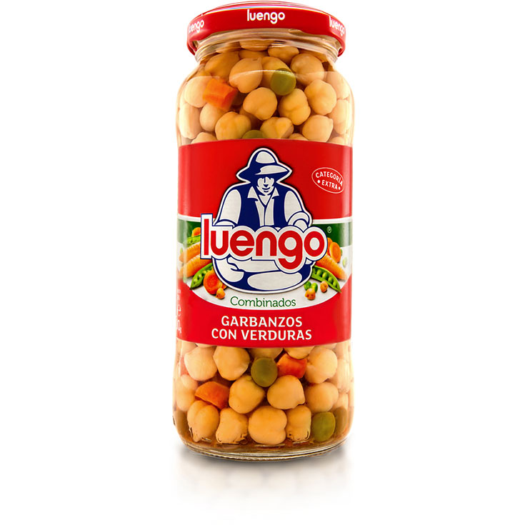 GARBANZOS COCIDOS C/VERDURAS CRISTAL LUENGO 400G ESCUR