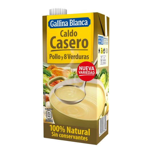 CALDO CASERO POLLO Y 8 VERDURAS GALLINA BLANCA 1L