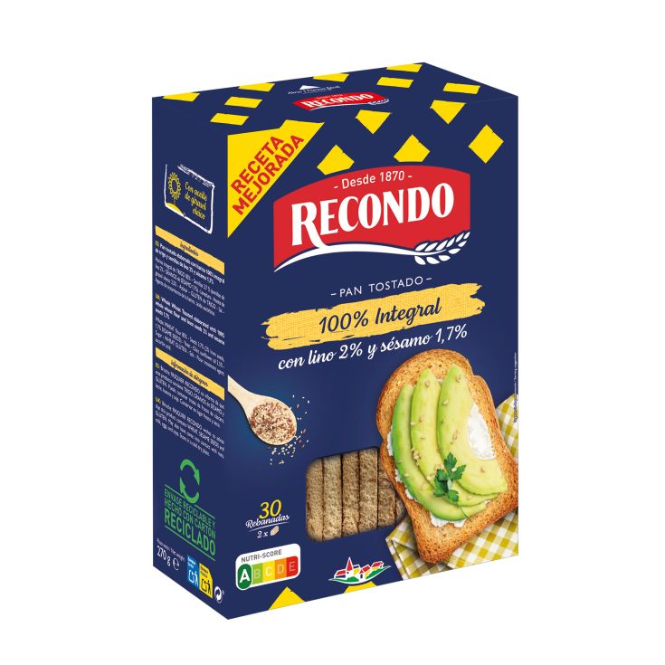 PAN TOSTADO INTEGRAL 100% RECONDO 240G