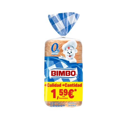 PAN DE MOLDE BLANCO 0% S/AZUCAR BIMBO 430G