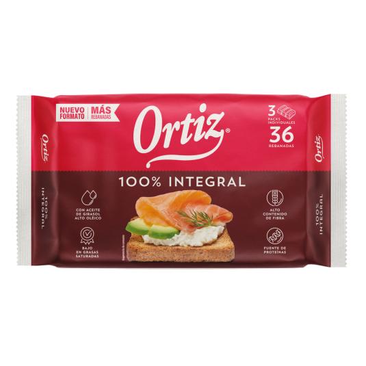 BISCOTTES 100% INTEGRAL ORTIZ BRASA 36 REB 320G