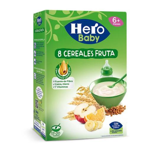 Papilla de cereales Hero Baby 8 cereales con fruta