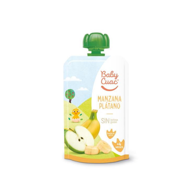 POUCH FRUTA MANZANA/PLATANO BABY CUAC 120G