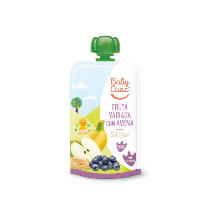 COMPOTA FRUTA VARIADA CON AVENA BABY CUAC 120G