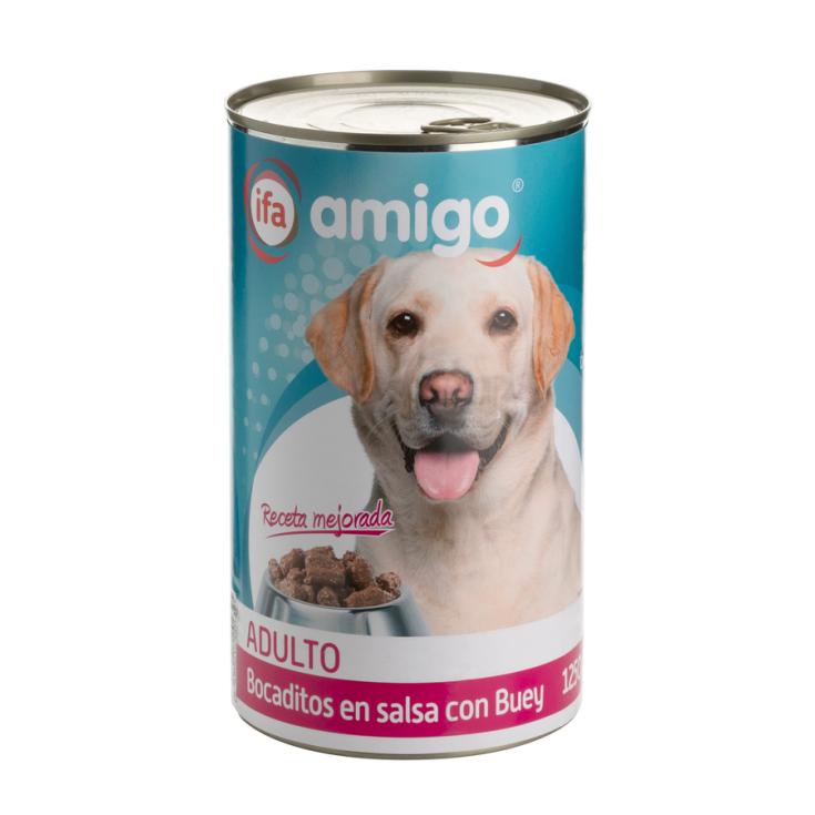 COMIDA PERRO BOCADITOS DE BUEY LATA IFA AMIGO 1250G