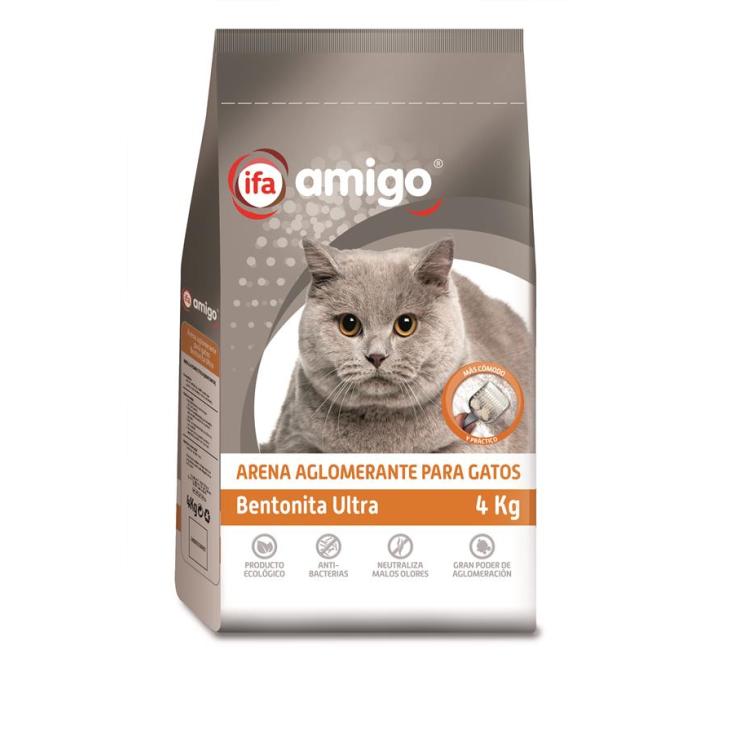 ARENA GATOS AGLOMERANTE BENTONITA ULTRA IFA AMIGO 4KG