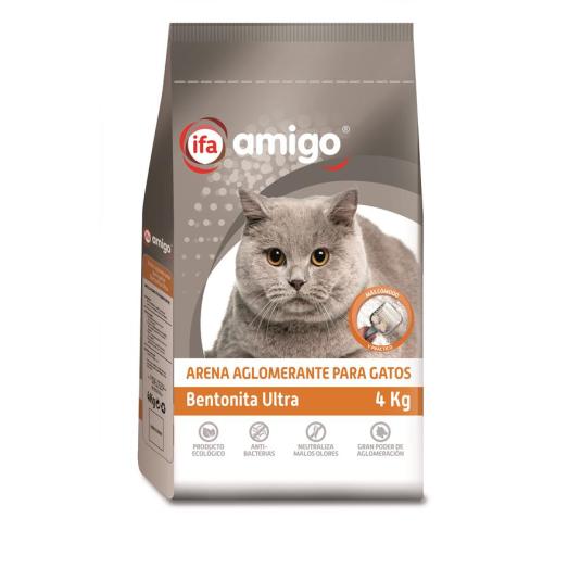 ARENA GATOS AGLOMERANTE BENTONITA ULTRA IFA AMIGO 4KG