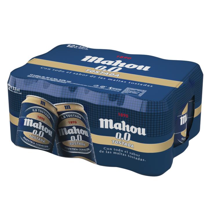 CERVEZA TOSTADA 0.0 LATA MAHOU P12 330ML/U