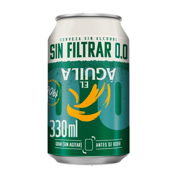 CERVEZA SIN FILTRAR 0.0 LATA AGUILA 33CL