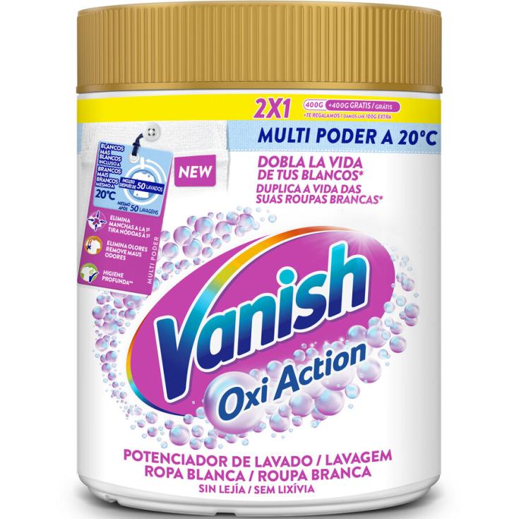 QUITAMANCHAS BLANCO POLVO VANISH 400+400G