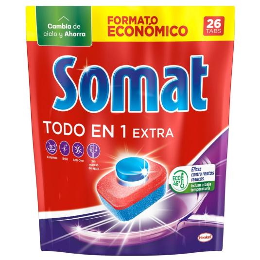 LAVAVAJILLA MÁQUIN PASTILLA TODO EN 1 SOMAT 26D