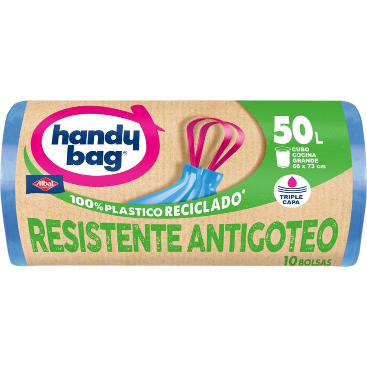 BOLSAS BASURA ANTIGOTEO 50L HANDY BAG 10U - LaDespensa