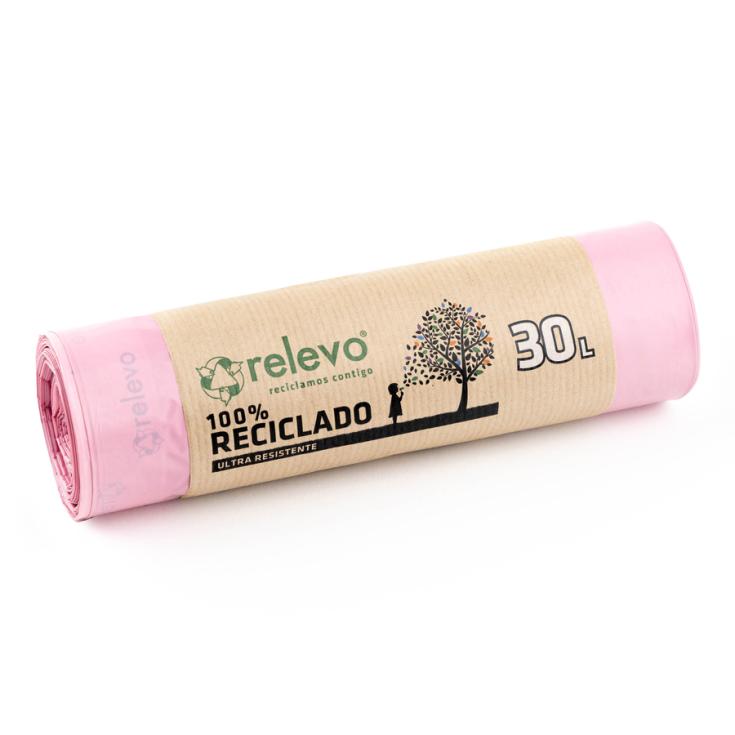 BOLSA BASURA PERFUMADA 30L 100% RECICLADO RELEVO P15