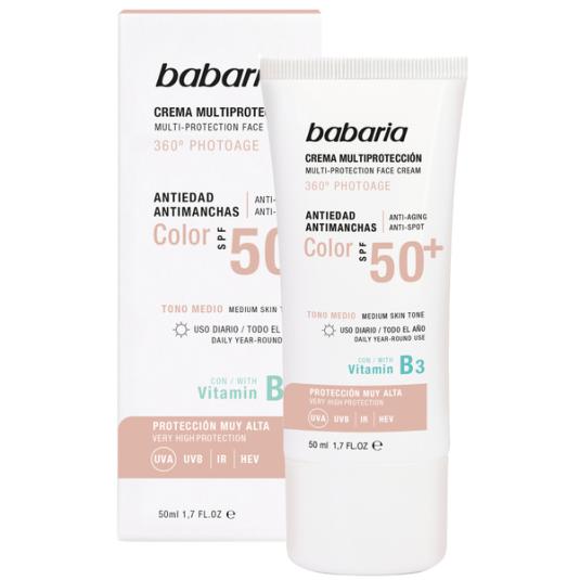 PROTECTOR SOLAR FACIAL SPF50 COLOR BABARIA 50ML