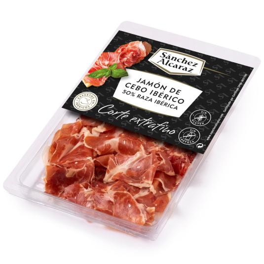 JAMON CEBO IBERICO 50% LONCHAS EXTRAFINAS SANCHEZ ALCARAZ 90G