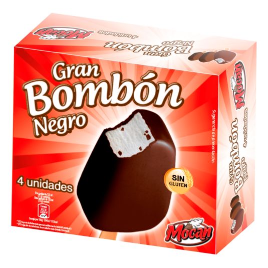 HELADO BOMBON NEGRO MOCAN P4 120ML/U