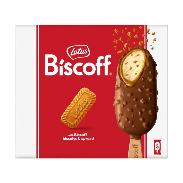 HELADO BOMBON BISCOFF ICE STICKS LOTUS BAKERIES P3 90ML/U