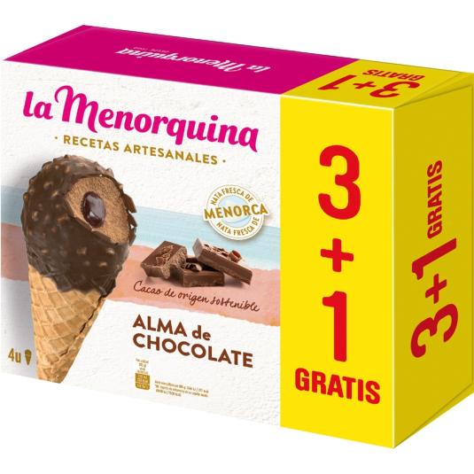 CONO HELADO ALMA DE CHOCOLATE MENORQUINA P3+1 390ML