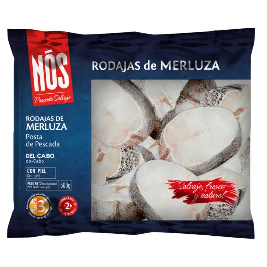 RODAJA MERLUZA CABO C/PIEL NOS 500G